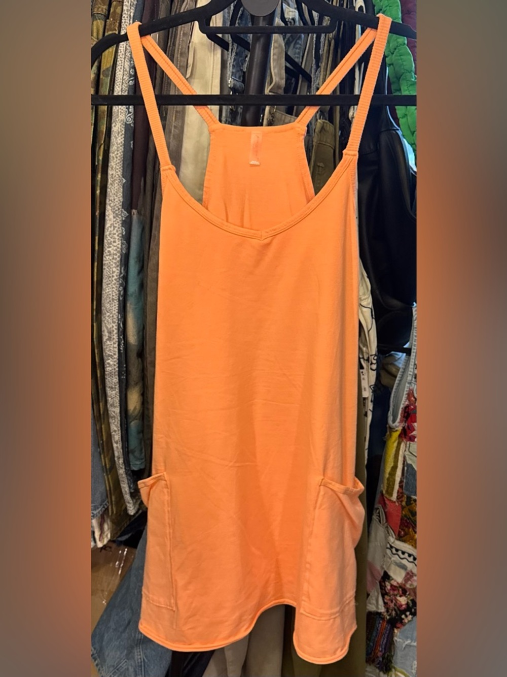 NWOT Free People FP Movement Hot Shot Mini Dress - fruit punch peach - Large - Picture 7 of 10